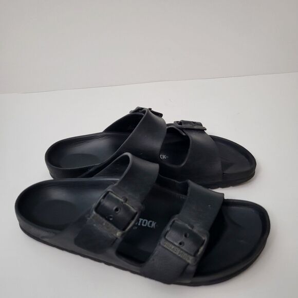 BIRKENSTOCK Arizona Eva Sandals Womens 6 6.5 EU 37 Black Slides Waterproof - Picture 1 of 8